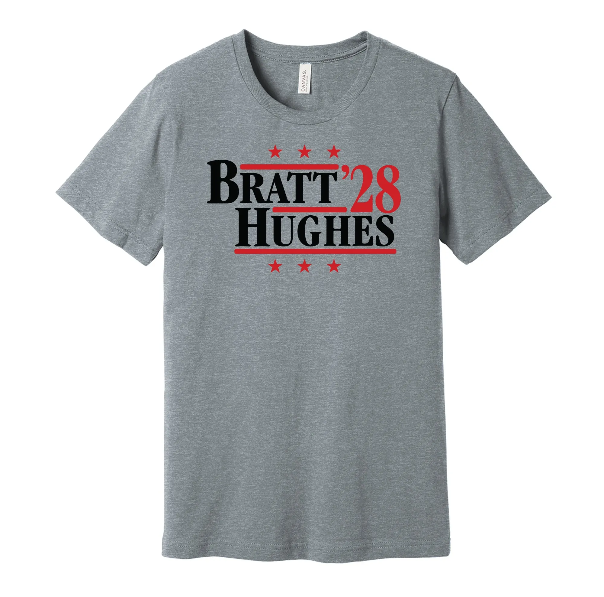 Bratt & Hughes '28 - New Jersey Hockey Political Campaign Parody T-Shirt - Hyper Than Hype Shirts