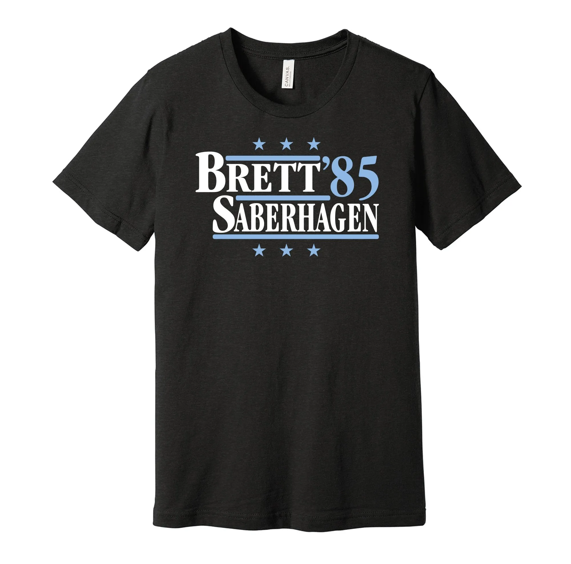 Brett & Saberhagen '85 - Kansas City Legends Political Campaign Parody T-Shirt - Hyper Than Hype Shirts