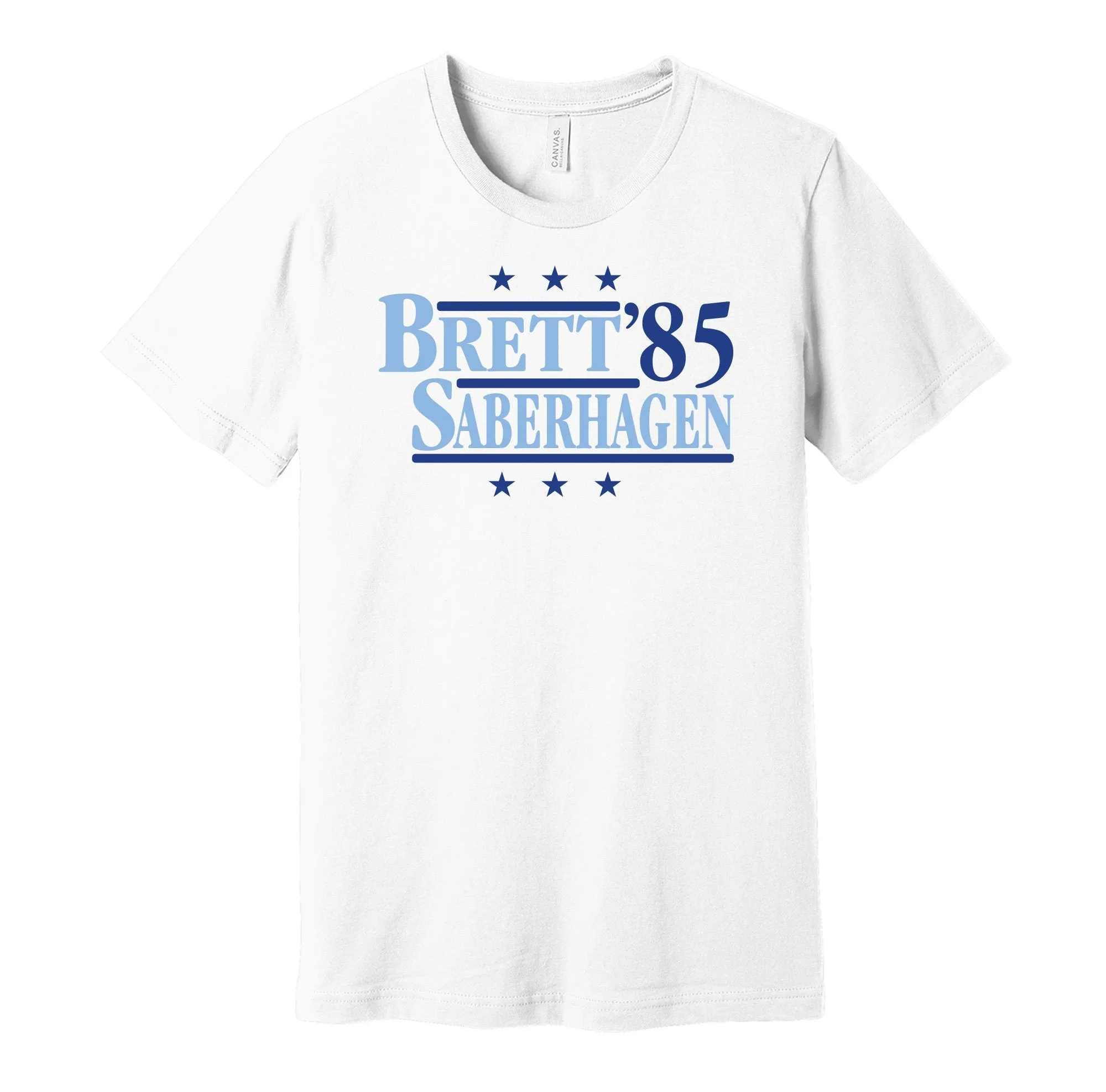 Brett & Saberhagen '85 - Kansas City Legends Political Campaign Parody T-Shirt - Hyper Than Hype Shirts