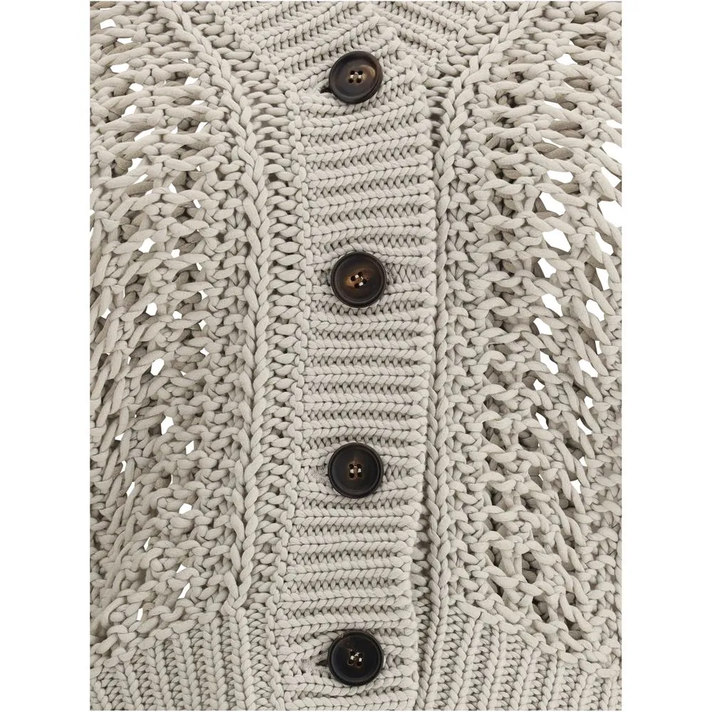 Brunello Cucinelli Cardigan In Perforated Knit
