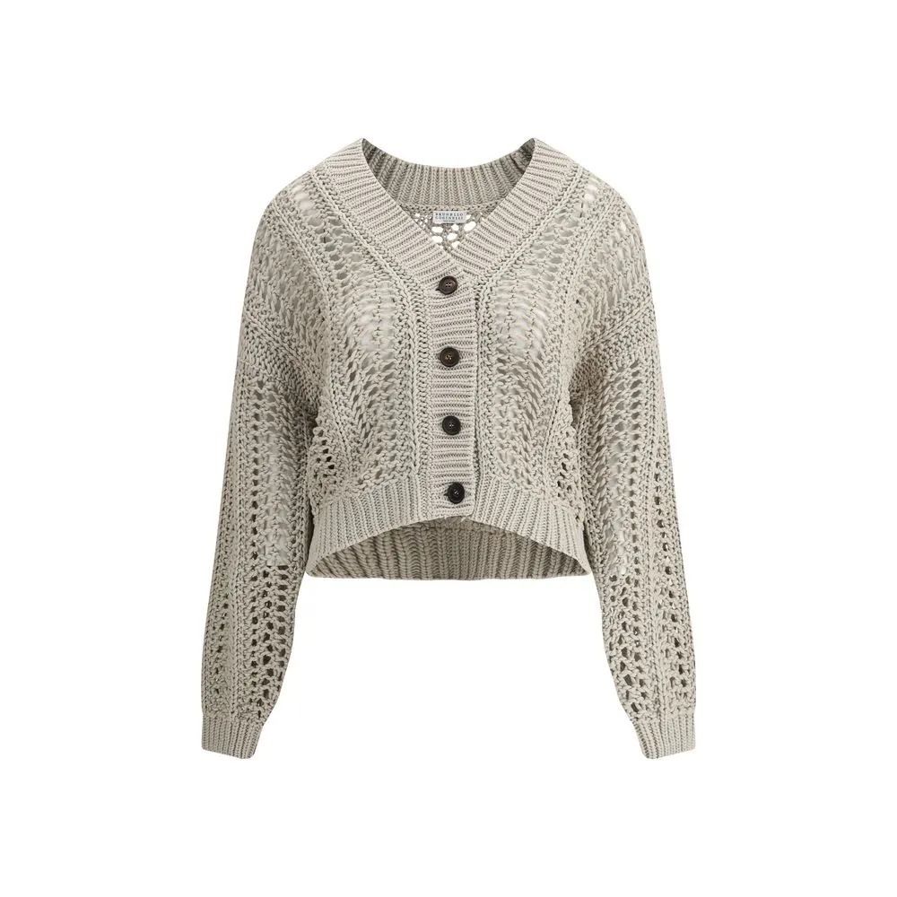 Brunello Cucinelli Cardigan In Perforated Knit
