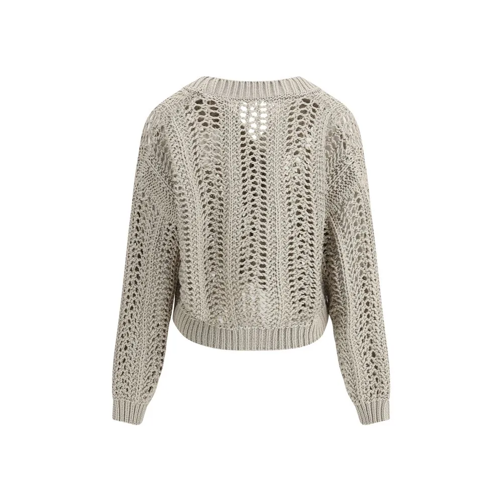 Brunello Cucinelli Cardigan In Perforated Knit