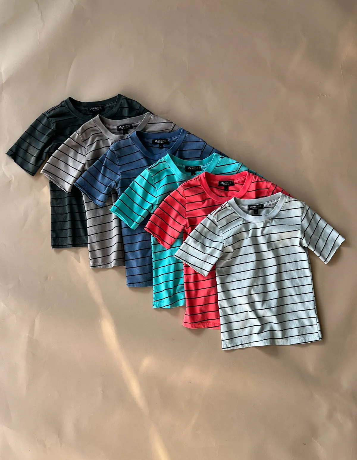 Cameron Pinstripe Tee | Aqua
