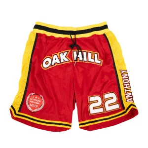 CARMELO ANTHONY OAK HILL BASKETBALL SHORTS (RED)