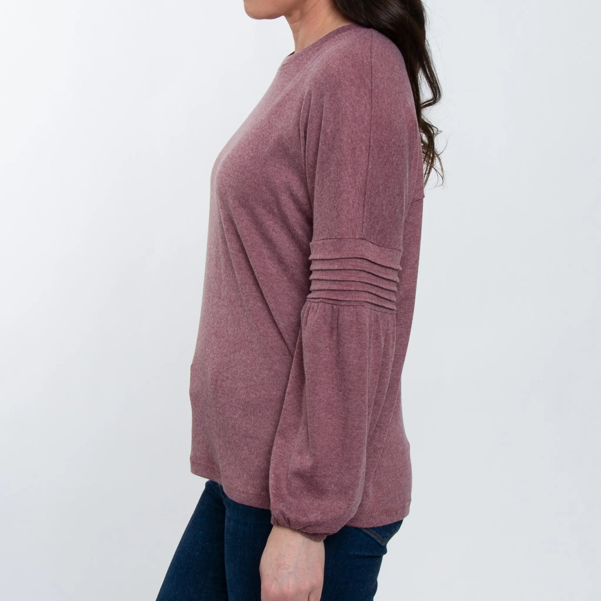 Carson Pleated Bishop Sleeve Top