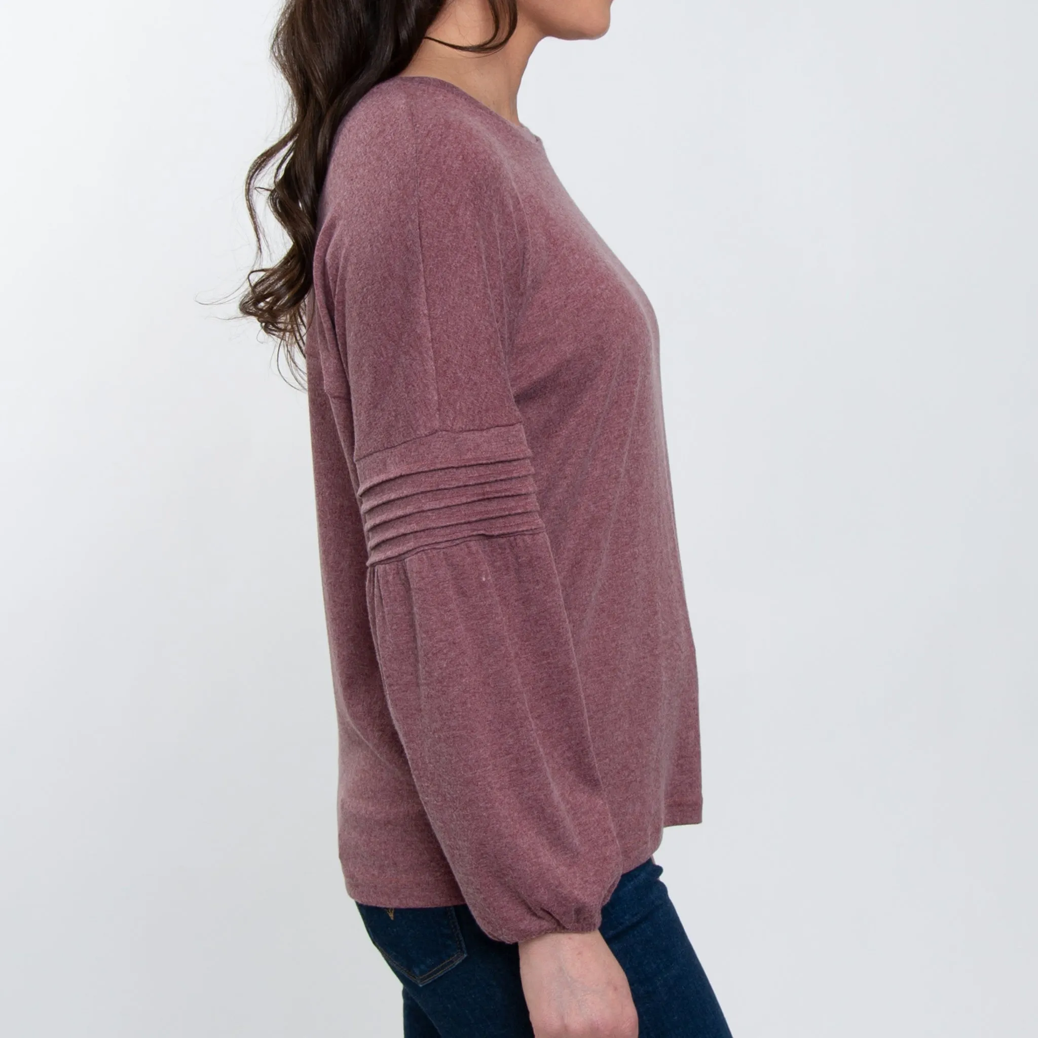 Carson Pleated Bishop Sleeve Top