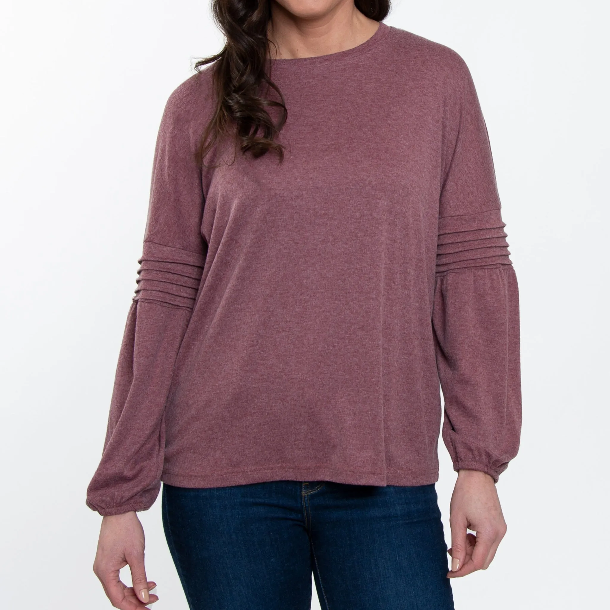 Carson Pleated Bishop Sleeve Top