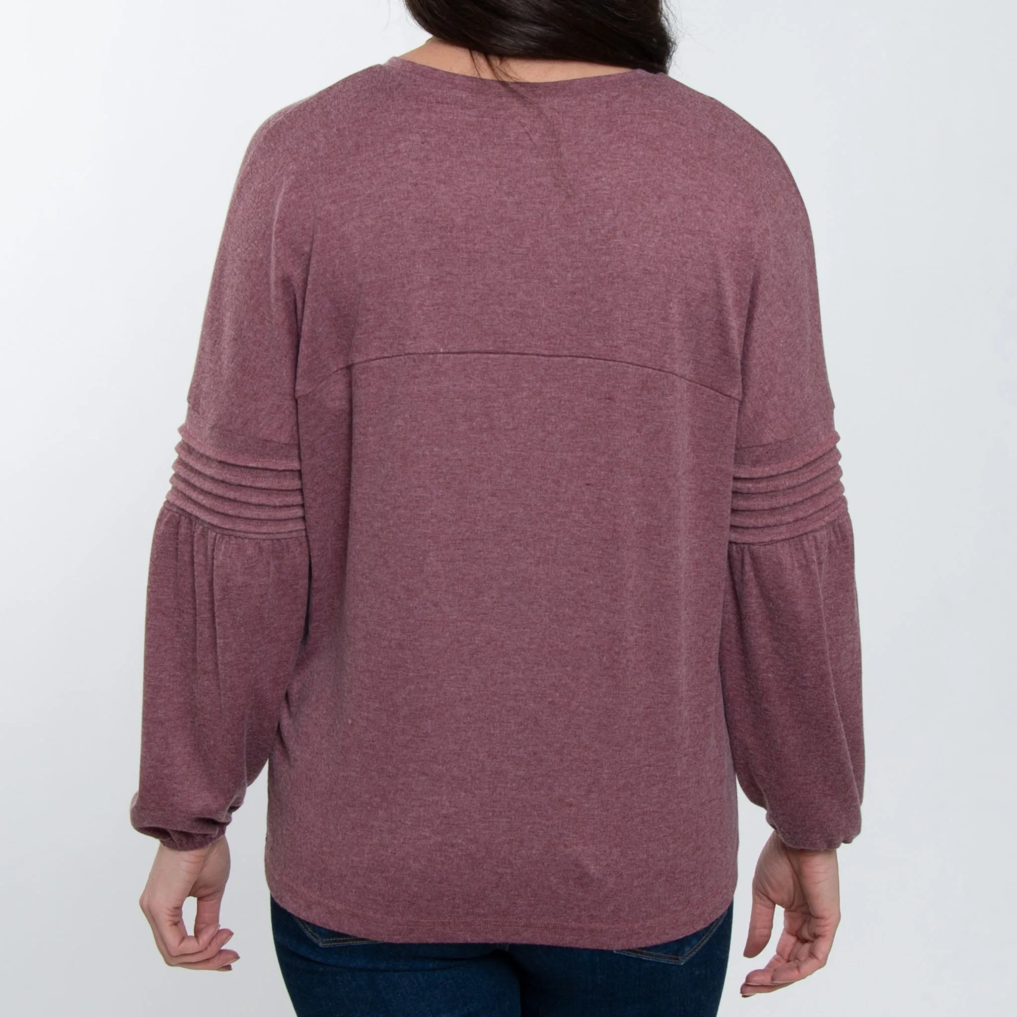 Carson Pleated Bishop Sleeve Top
