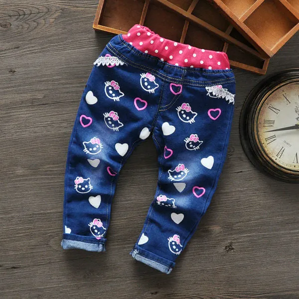 cartoon fashion character children kid baby boy girl jeans pants