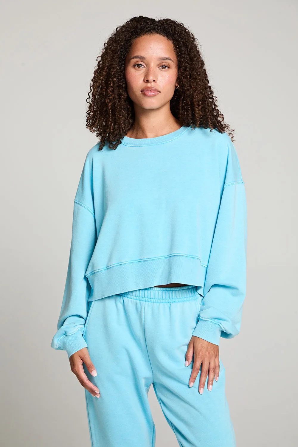 Casbah Aquarius Blue Crop Pullover