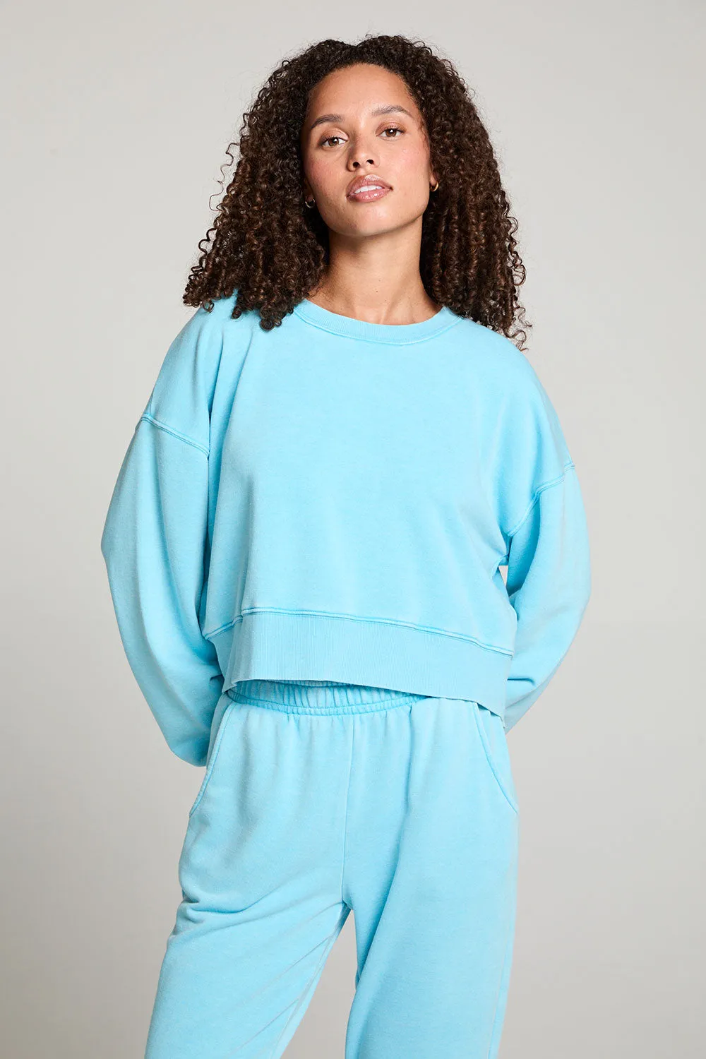 Casbah Aquarius Blue Crop Pullover
