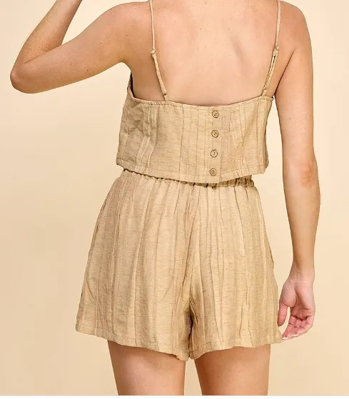 CLOUD NINE CRINKLE SHORTS WITH POCKETS IN WOOD