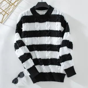 Color-Blocked Relaxed-Fit Jumper Perfect for Everyday Wear