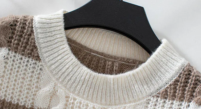 Color-Blocked Relaxed-Fit Jumper Perfect for Everyday Wear