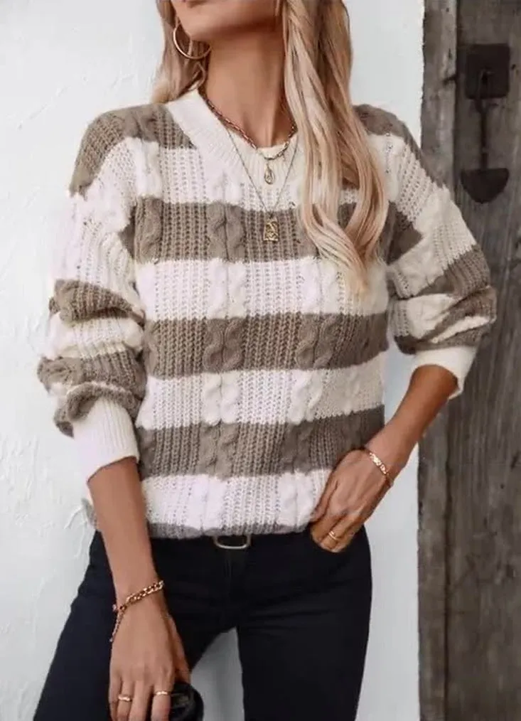 Color-Blocked Relaxed-Fit Jumper Perfect for Everyday Wear