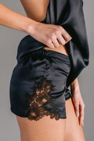 Constance, Satin silk bloomers with Leavers lace