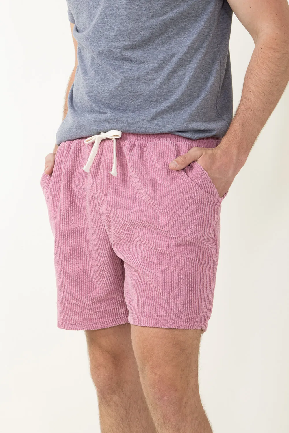 Corduroy Shorts for Men in Coral | SB56-FW3-CORAL