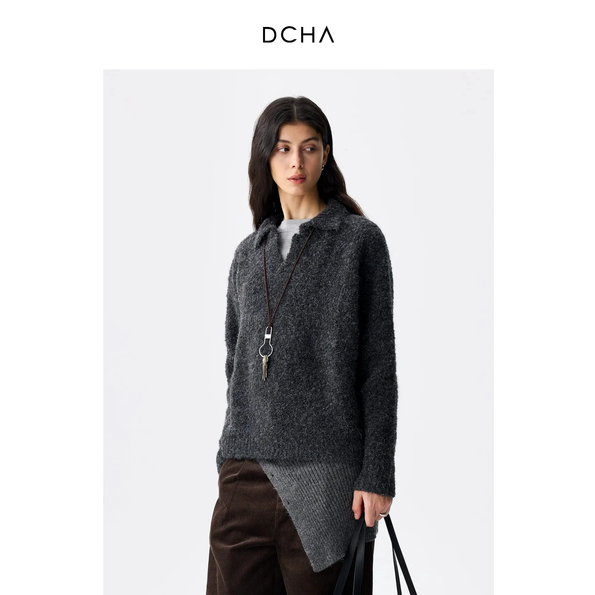 Dark Gray Textured Sweater