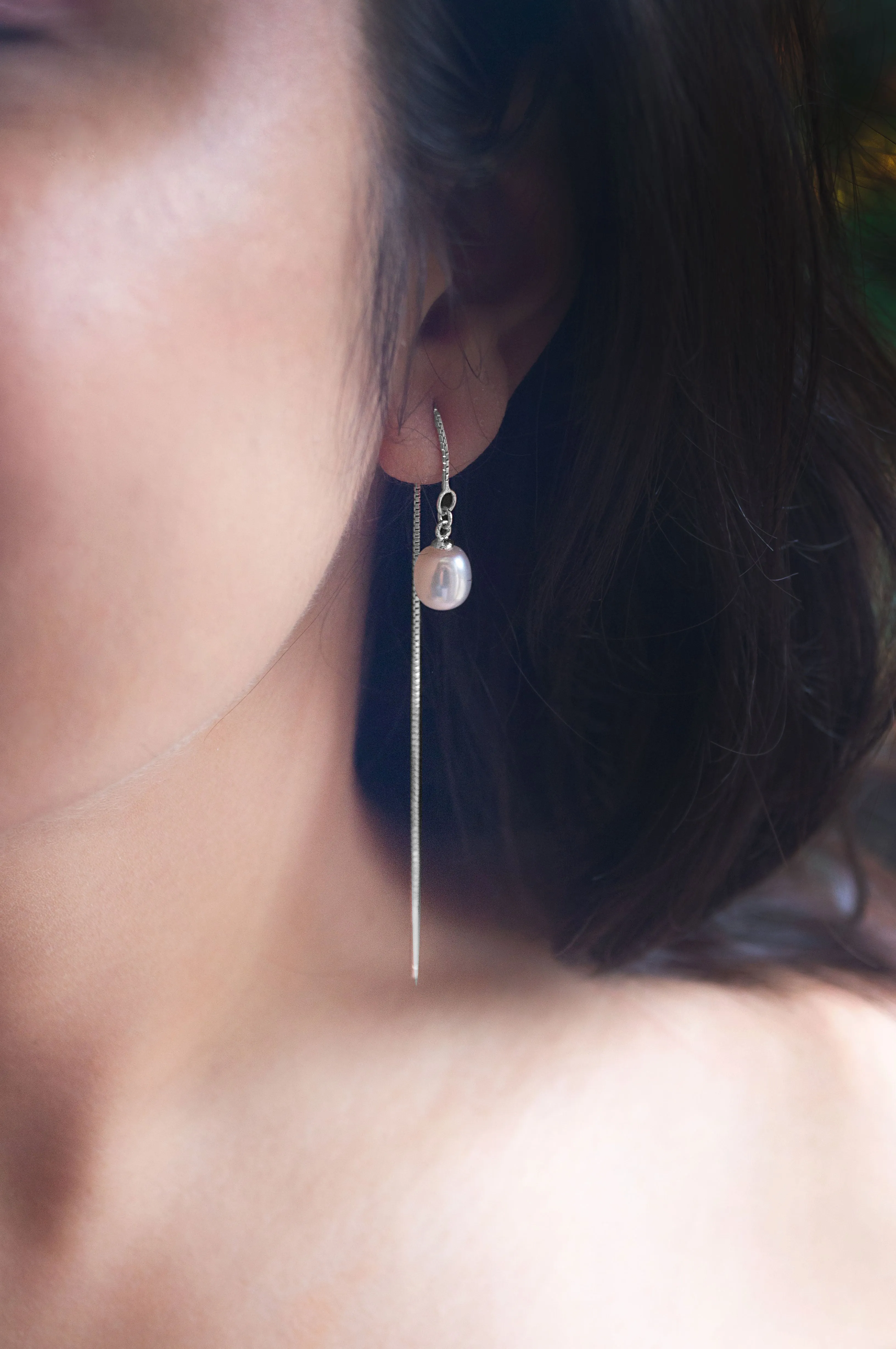 Delicate Yet Versatile Rose Gold Plated Sterling Silver Threader Slip On Earrings