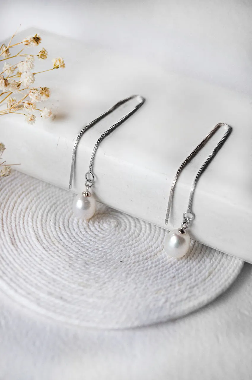 Delicate Yet Versatile Rose Gold Plated Sterling Silver Threader Slip On Earrings