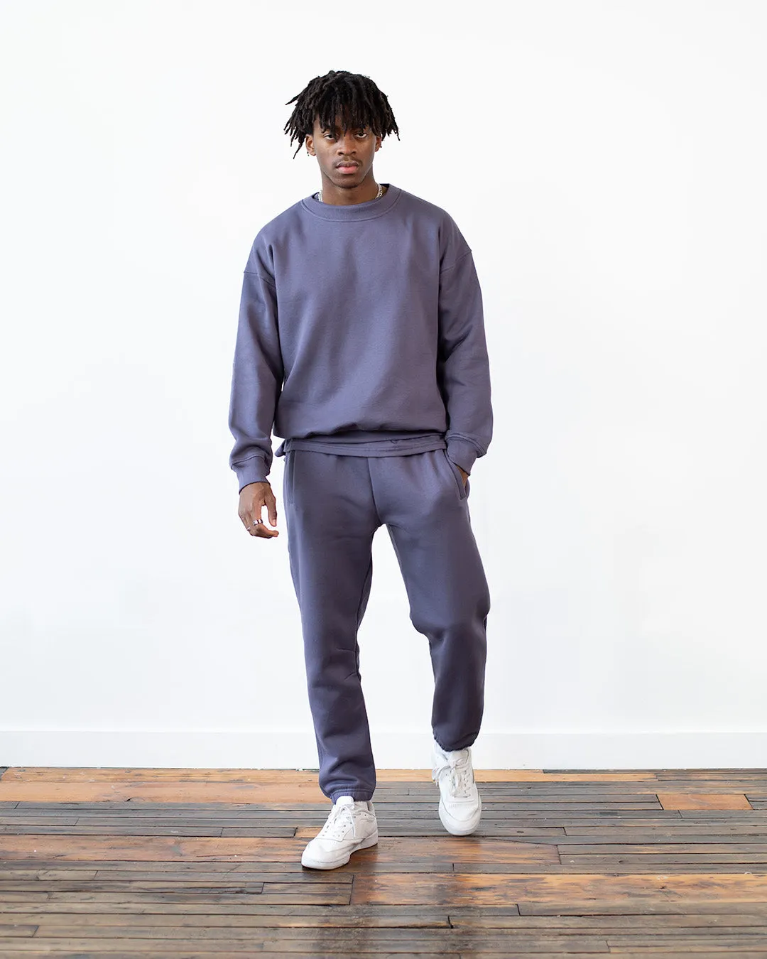 Drop Shoulder Crewneck - Midnight