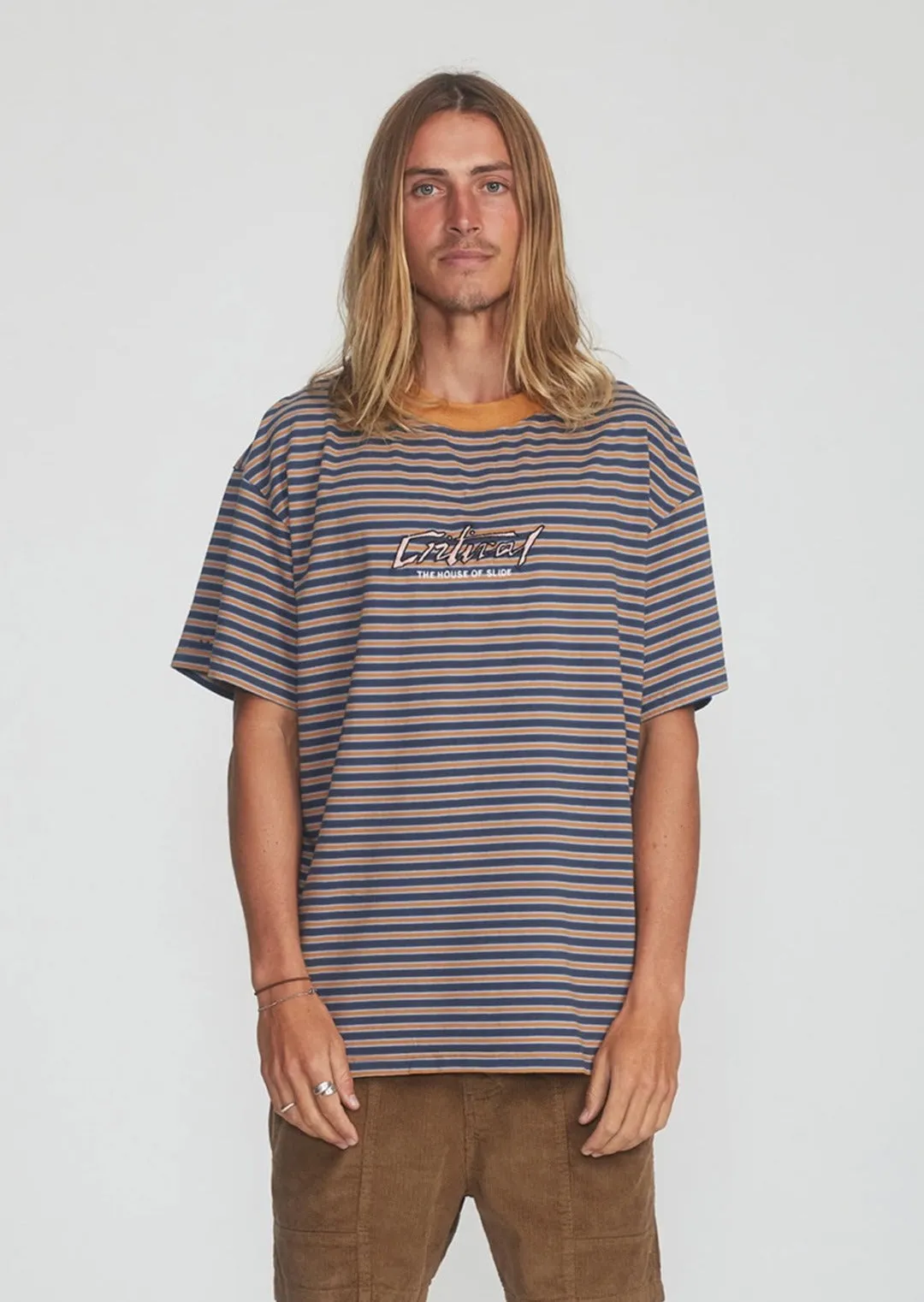 Dune Stripe Tee Brown