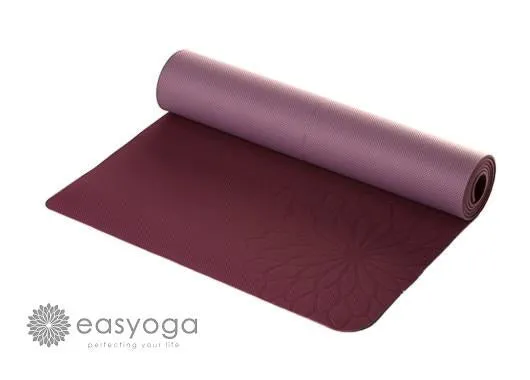 easyoga Premium Eco-care Yoga Mat Plus - R5 Wine Red/Lavender