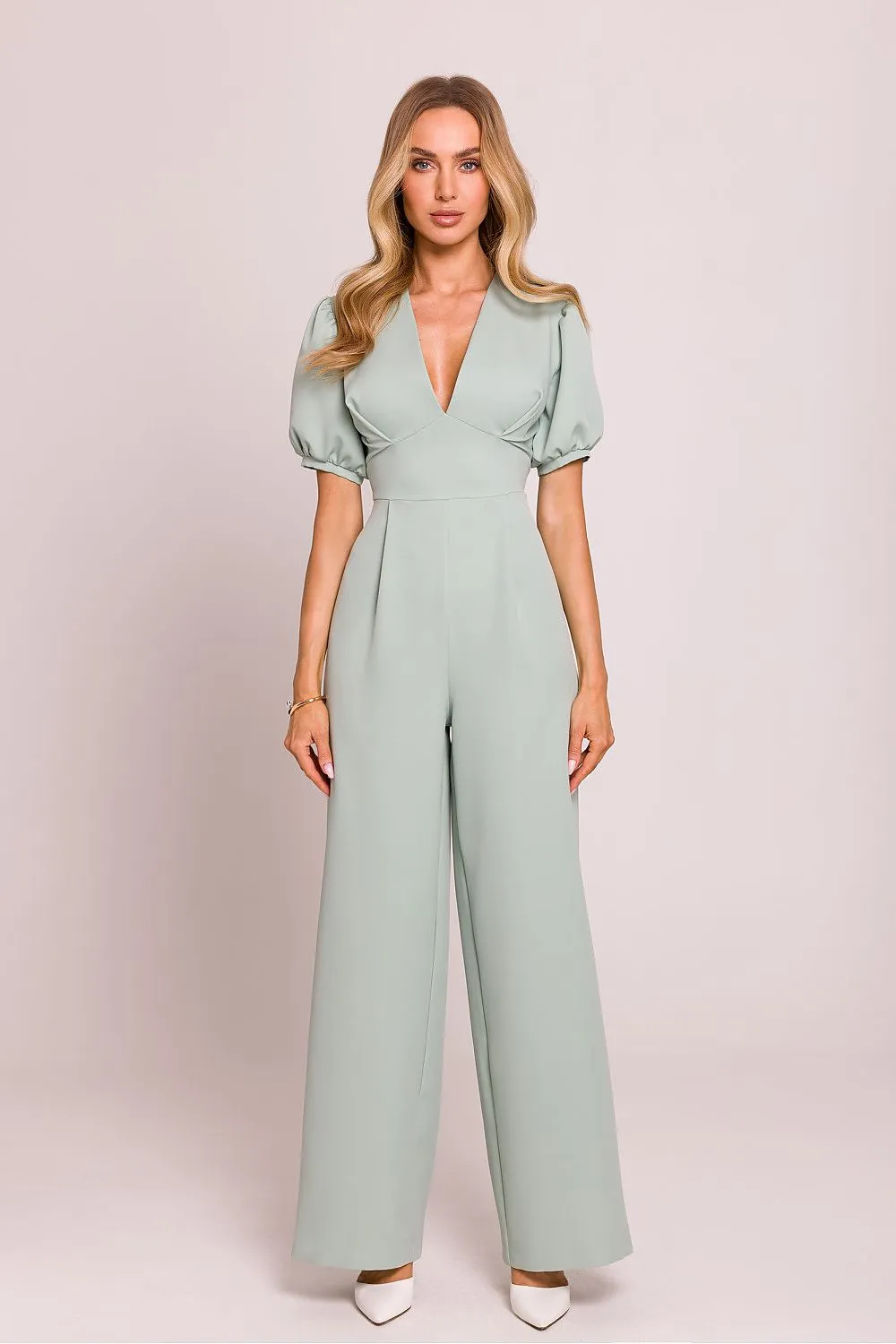 Elegant V-Neck Flared Jumpsuit