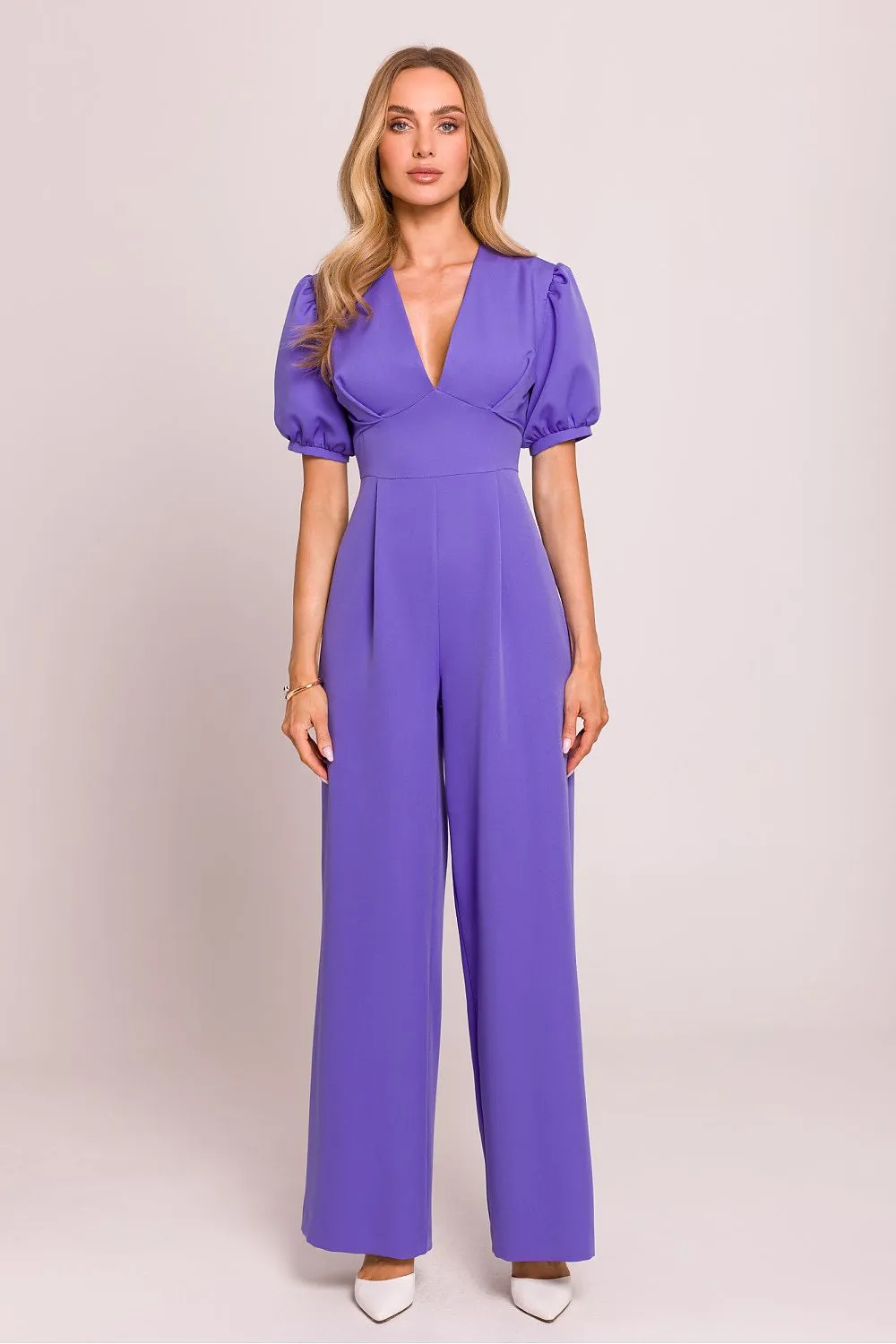 Elegant V-Neck Flared Jumpsuit