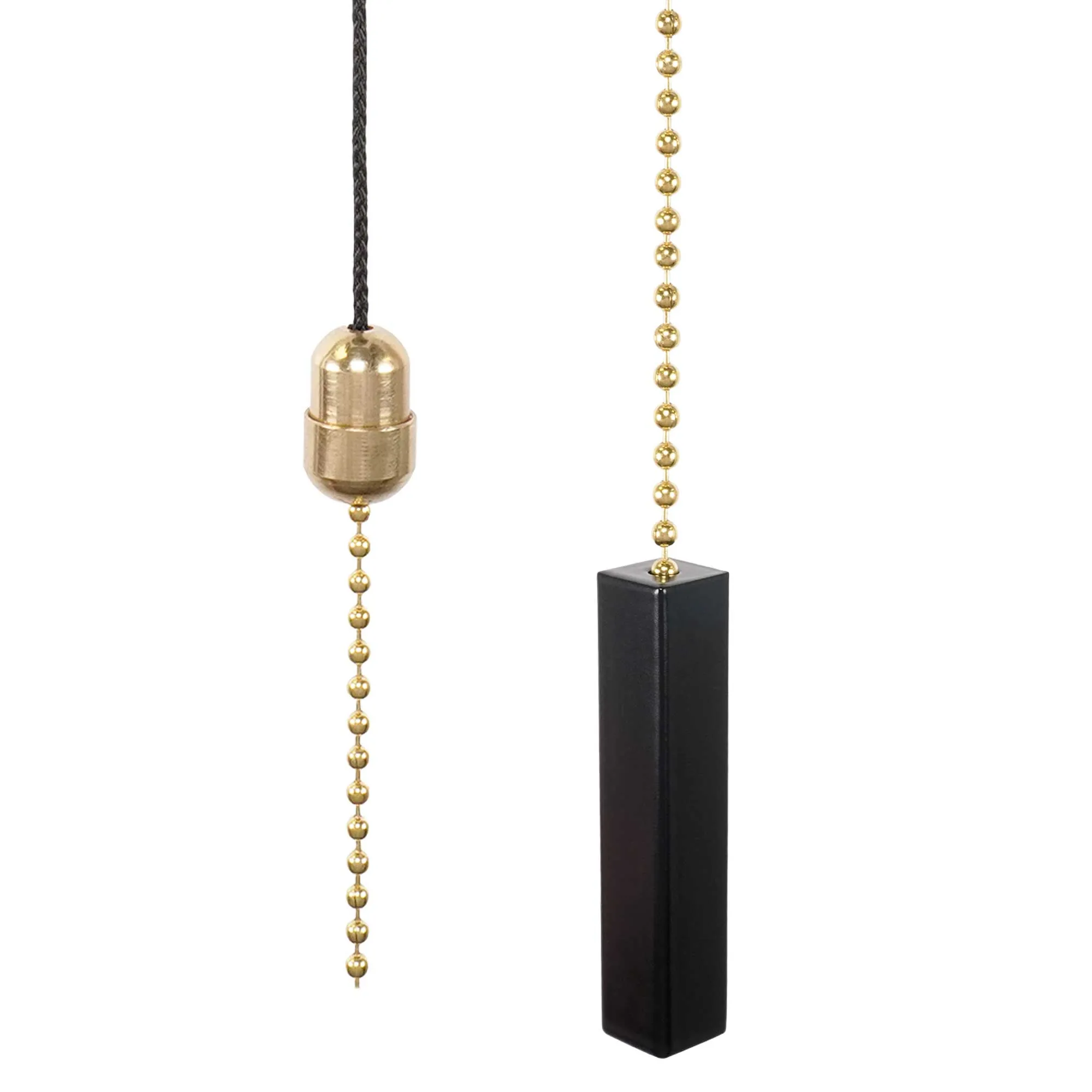 ElekTek Light Pull Cord Chain Black Square Bar