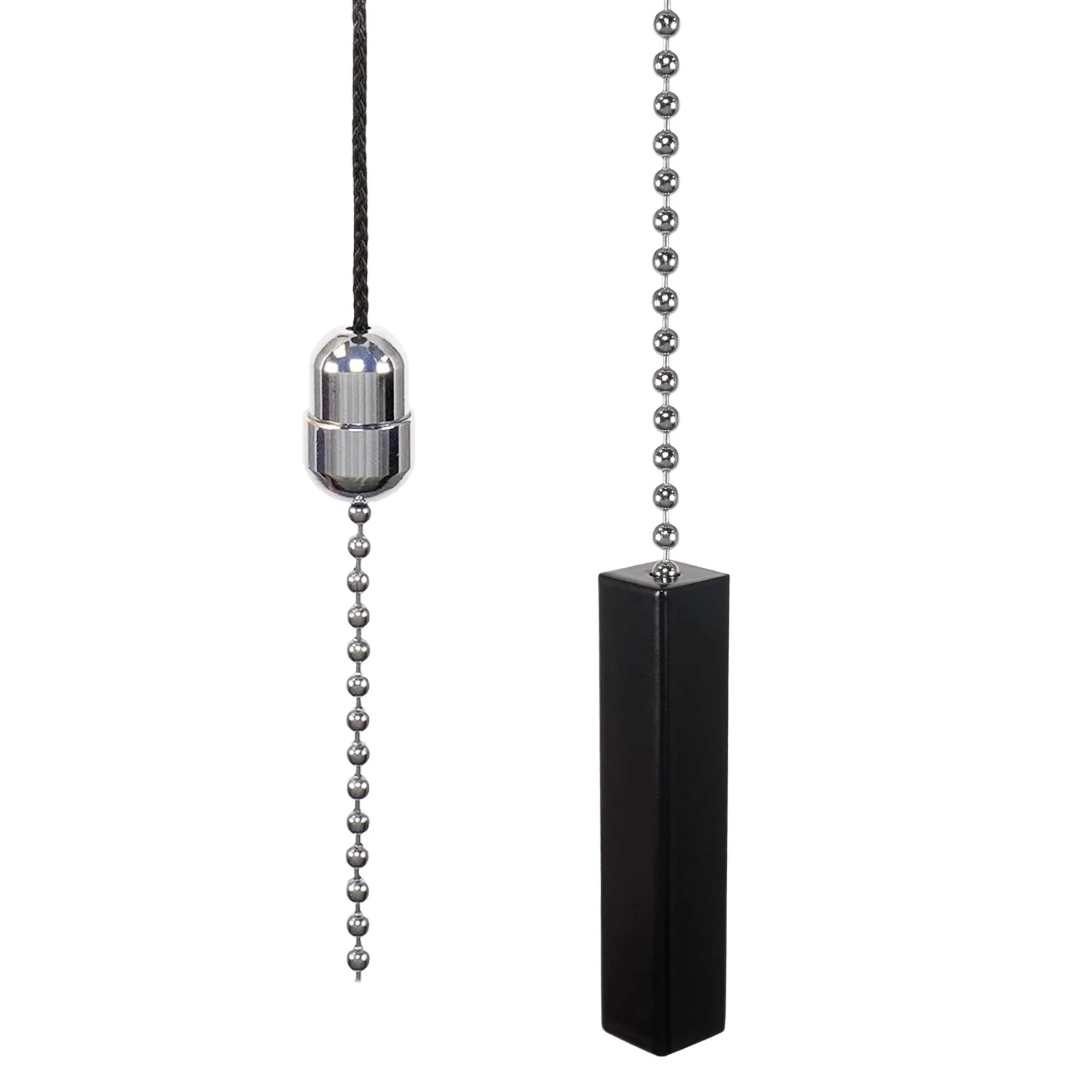 ElekTek Light Pull Cord Chain Black Square Bar
