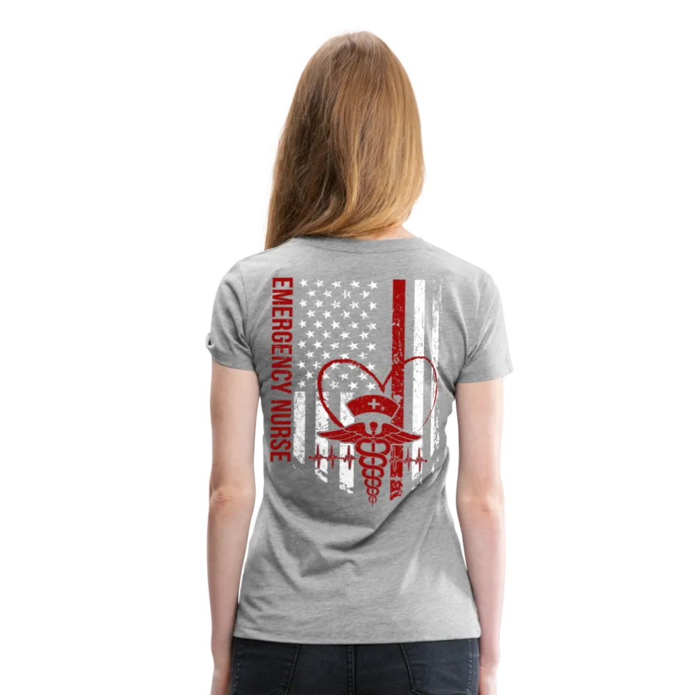 Emergency Nurse Flag Women’s Premium T-Shirt (CK4126)
