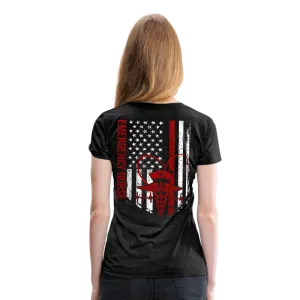 Emergency Nurse Flag Women’s Premium T-Shirt (CK4126)