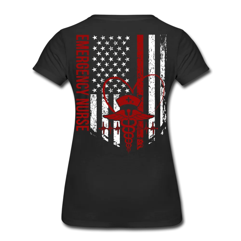 Emergency Nurse Flag Women’s Premium T-Shirt (CK4126)