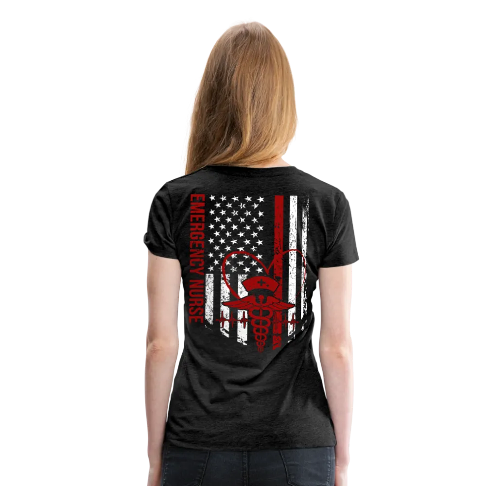 Emergency Nurse Flag Women’s Premium T-Shirt (CK4126)