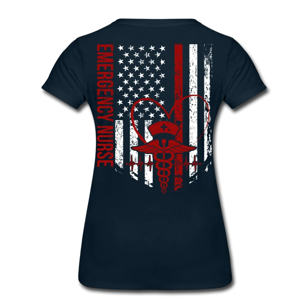 Emergency Nurse Flag Women’s Premium T-Shirt (CK4126)