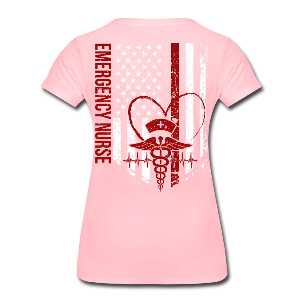 Emergency Nurse Flag Women’s Premium T-Shirt (CK4126)