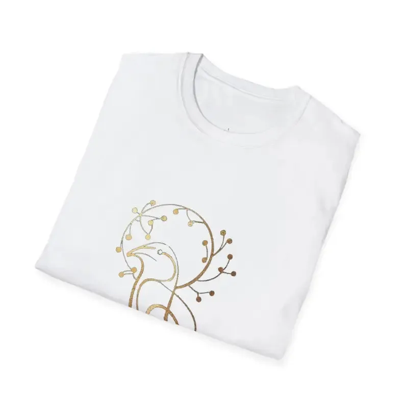 Epic Golden Bird Tree Graphic Softstyle t Shirt