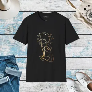 Epic Golden Bird Tree Graphic Softstyle t Shirt