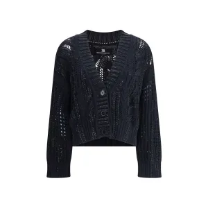 Ermanno Scervino Cotton Rhinestone Cardigan