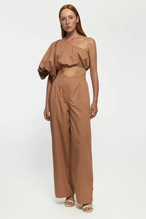 Exaggerated One Shoulder Crop | V Front Straight Leg Trouser