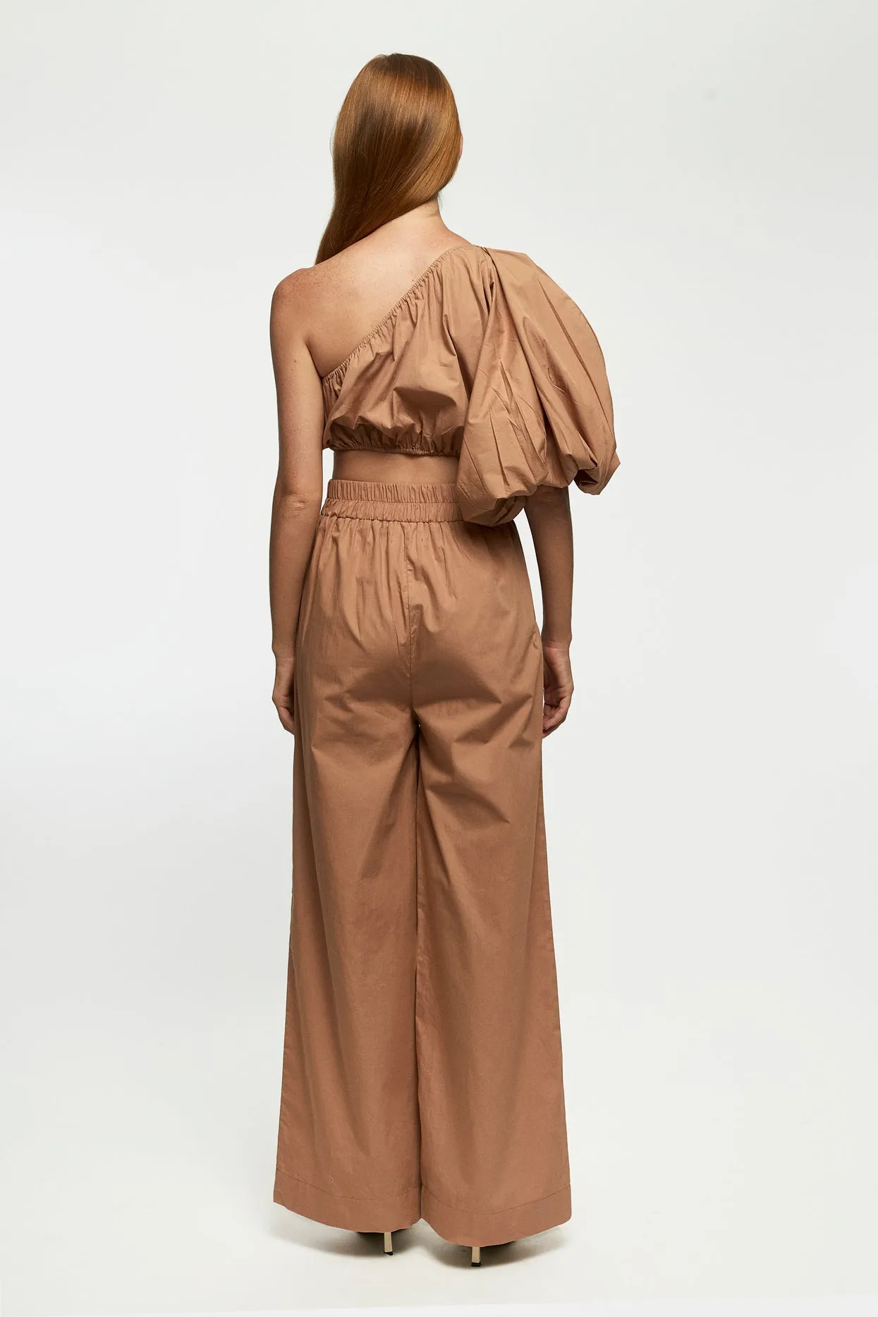 Exaggerated One Shoulder Crop | V Front Straight Leg Trouser