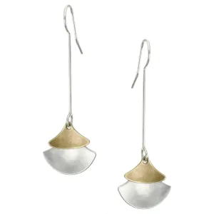 Extended Layered Rounded Triangles Drop Wire Earring