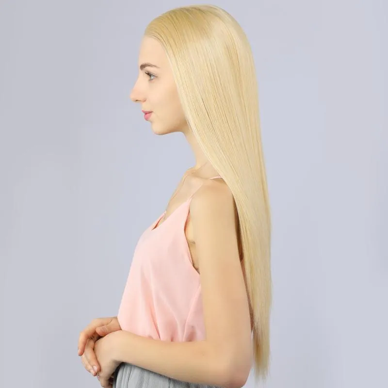 Fake Scalp Synthetic Lace Front Wigs Straight Wig 144 Color Mix 613#
