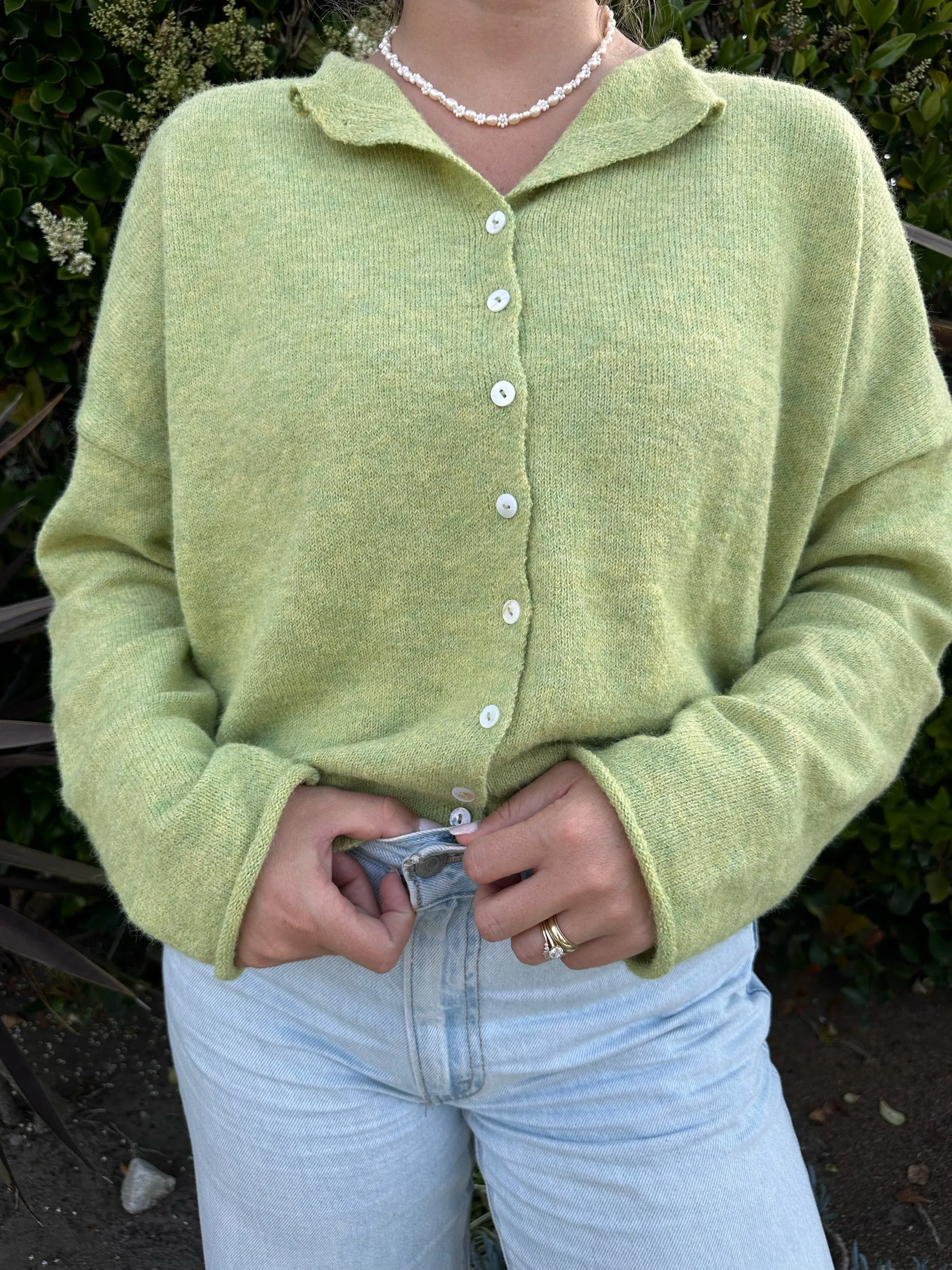 Firewood Sweater in Lime