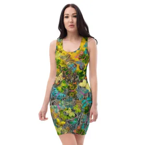 Fitted Sleeveless Bodycon Dress (Her/Muliebris)(Butterfly Glade Shoal Solstice GNHV8.1) RJSTH@Fabric#1 RJSTHw2021 RJS