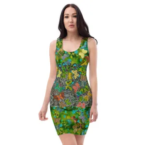 Fitted Sleeveless Bodycon Dress (Her/Muliebris)(Butterfly Glade Shoal Solstice GNHV8.10) RJSTH@Fabric#10 RJSTHw2021 RJS