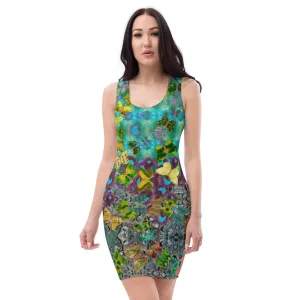 Fitted Sleeveless Bodycon Dress (Her/Muliebris)(Butterfly Glade Shoal Solstice GNHV8.11) RJSTH@Fabric#11 RJSTHw2021 RJS
