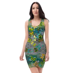 Fitted Sleeveless Bodycon Dress (Her/Muliebris)(Butterfly Glade Shoal Solstice GNHV8.4) RJSTH@Fabric#4 RJSTHw2021 RJS