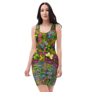Fitted Sleeveless Bodycon Dress (Her/Muliebris)(Butterfly Glade Shoal Solstice GNHV8.7) RJSTH@Fabric#7 RJSTHw2021 RJS